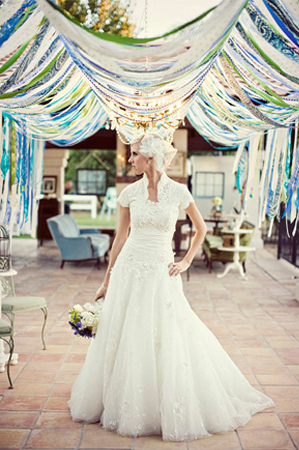 This is an absolutely gorgeous wedding detail It is made from cut strips of